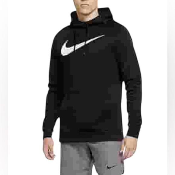 Nike Therma Dri-fit CU6238-010 Men's Black White Logo Hoodie Size XL NEW - Picture 1 of 11